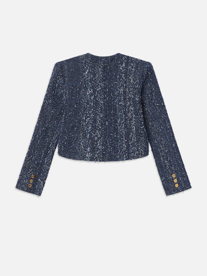 Frame - Denim Boucle Jacket in Blue Magic - Image 3