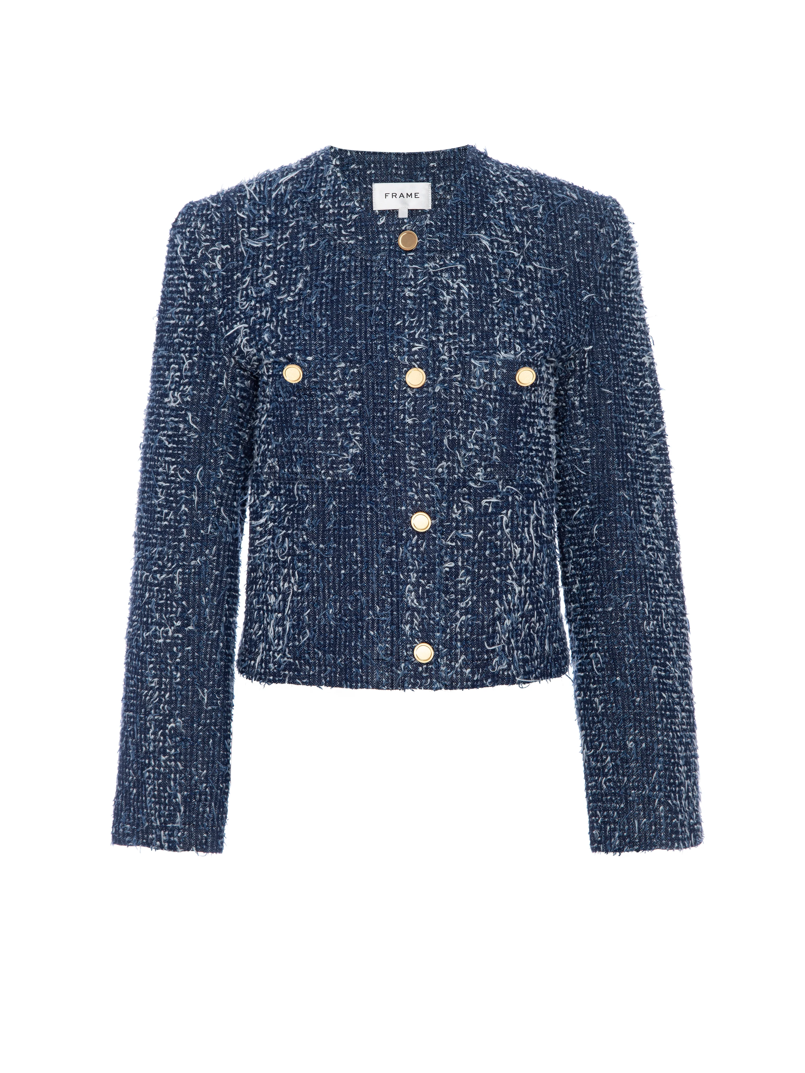 Frame - Denim Boucle Jacket in Blue Magic - Image 5