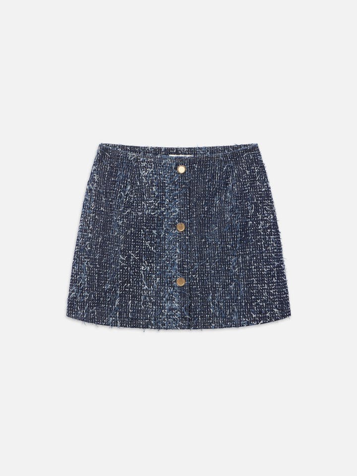 Frame - Denim Boucle Skirt in Blue Magic - Image 3