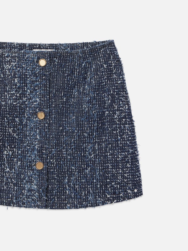 Frame - Denim Boucle Skirt in Blue Magic - Image 4
